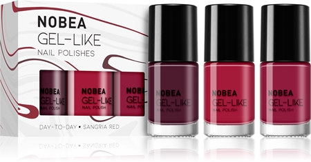 

Набор лаков для ногтей sangria red NOBEA Day-to-Day Fresh Frost Set, 3× 6 ml