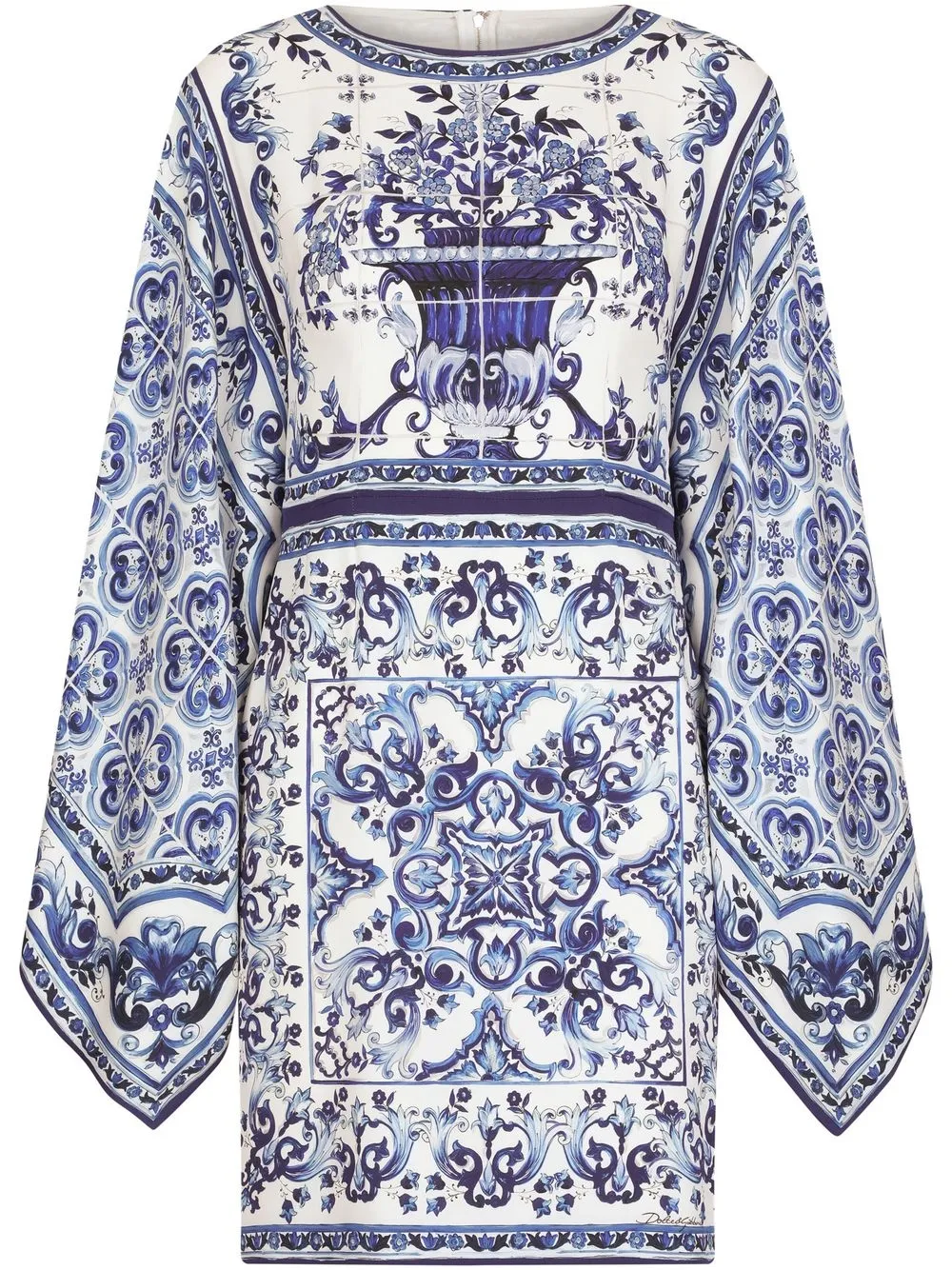 

Платье мини с принтом Majolica DOLCE & GABBANA, синий