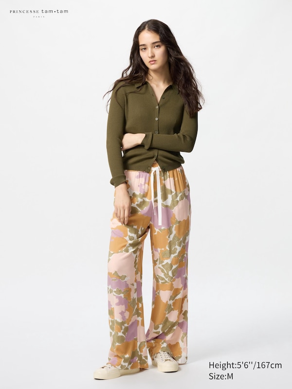 

Длинные брюки с принтом W'S ptt Uniqlo, розовый