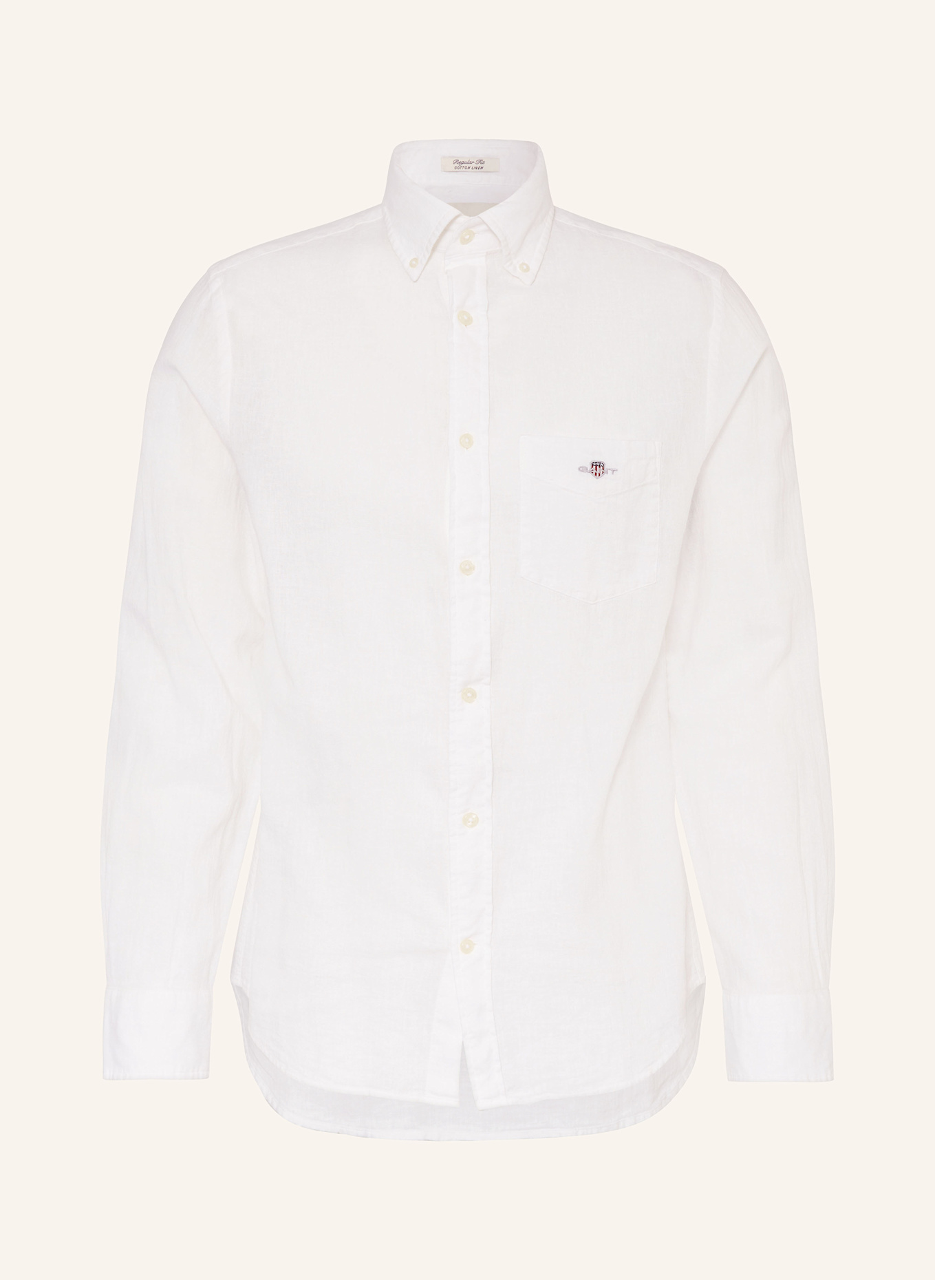 

Рубашка прямого кроя с льном Gant, экрю