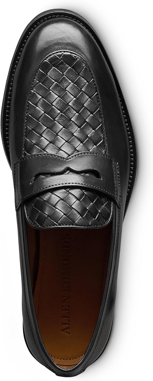 Мужские лоферы Allen Edmonds Como из плетеной кожи, черный — фото 4