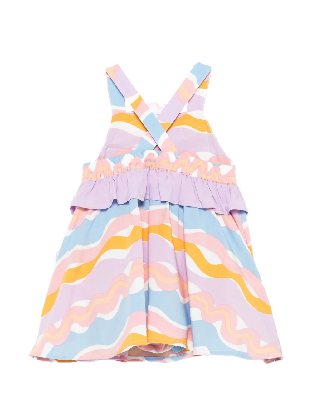 Платье с оборками и аппликацией в виде рыбы Stella Mccartney Kids, фиолетовый — фото 2