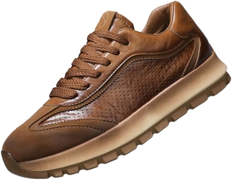 

Мужские повседневные спортивные кроссовки с толстой подошвой - дышащий верх, противоскользящая резиновая подошва, стильные и универсальные, подходят для активного отдыха и повседневного использования Fmshi, коричневый