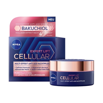 

Cellular Expert Lift Multi-Effect Anti-Age Night Care Увлажняющий ночной крем с гиалуроновой кислотой - 1,7 унции, Nivea