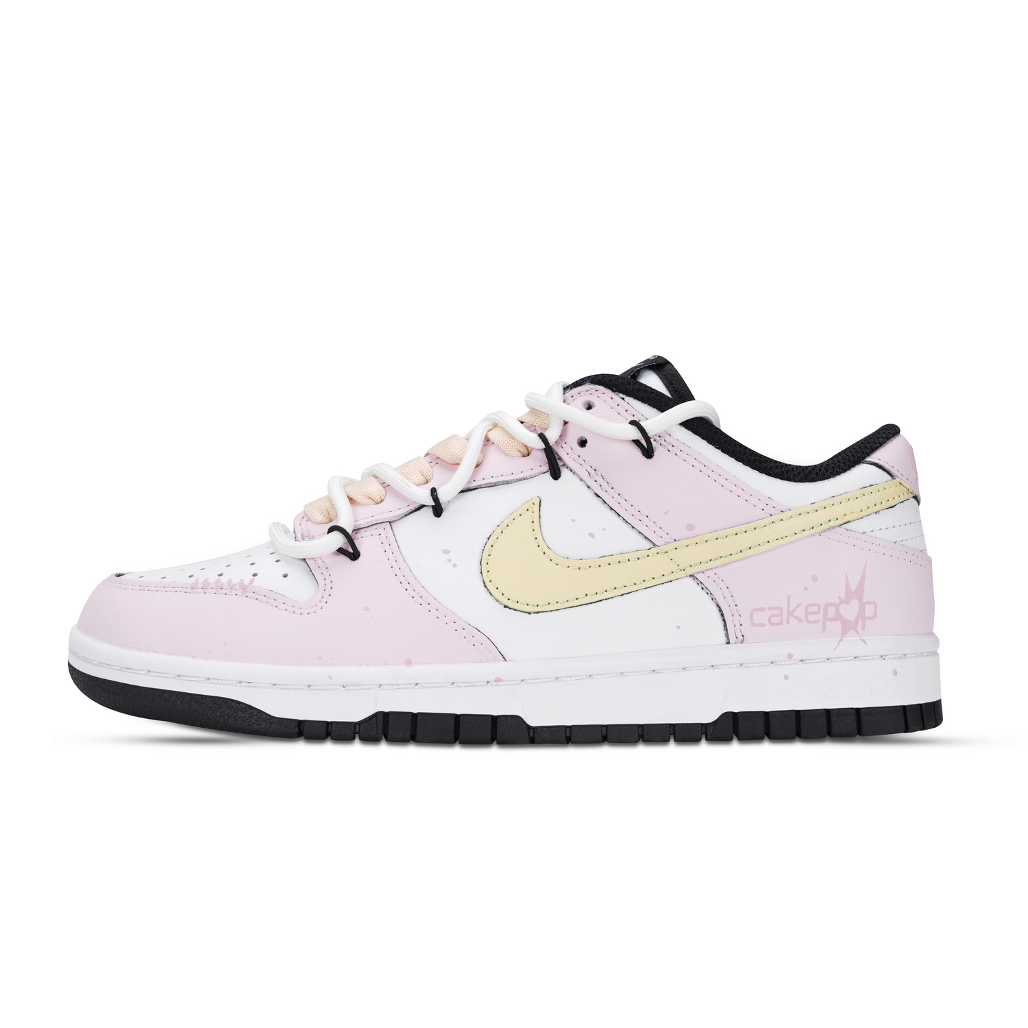 

Nike Кроссовки Dunk Black White, Butter Cake Leather Slip Resistant Abrasion Resistant Low top Skateboard Pink Unisex