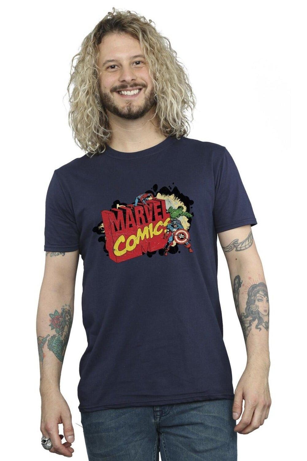 

Футболка Comics Big M Marvel, темно-синий
