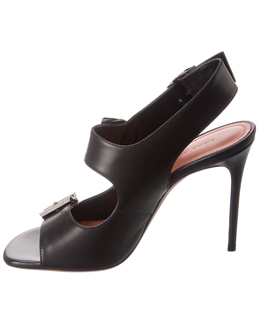 Amina Muaddi Marni Leather Sandal, черный — фото 2