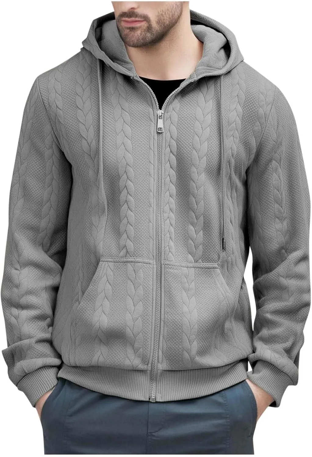 

Мужская стильная худи с полной молнией Jacquard Cambkatl