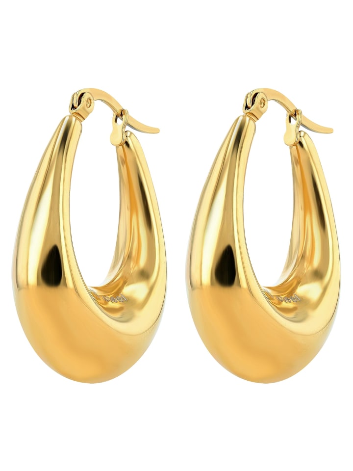 

Adeliás Женские серьги - серьги-кольца из нержавеющей стали в золотом исполнении