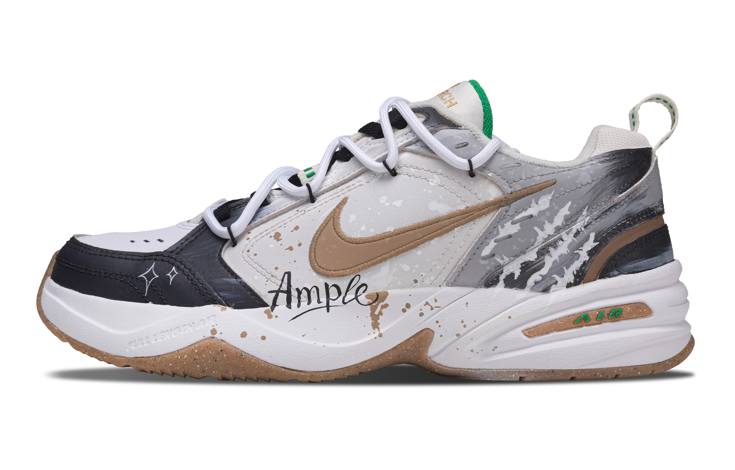 

Nike Air Monarch 4 Running Shoes, мужские, низкие, черный, белый, серый, коричневый, зеленый