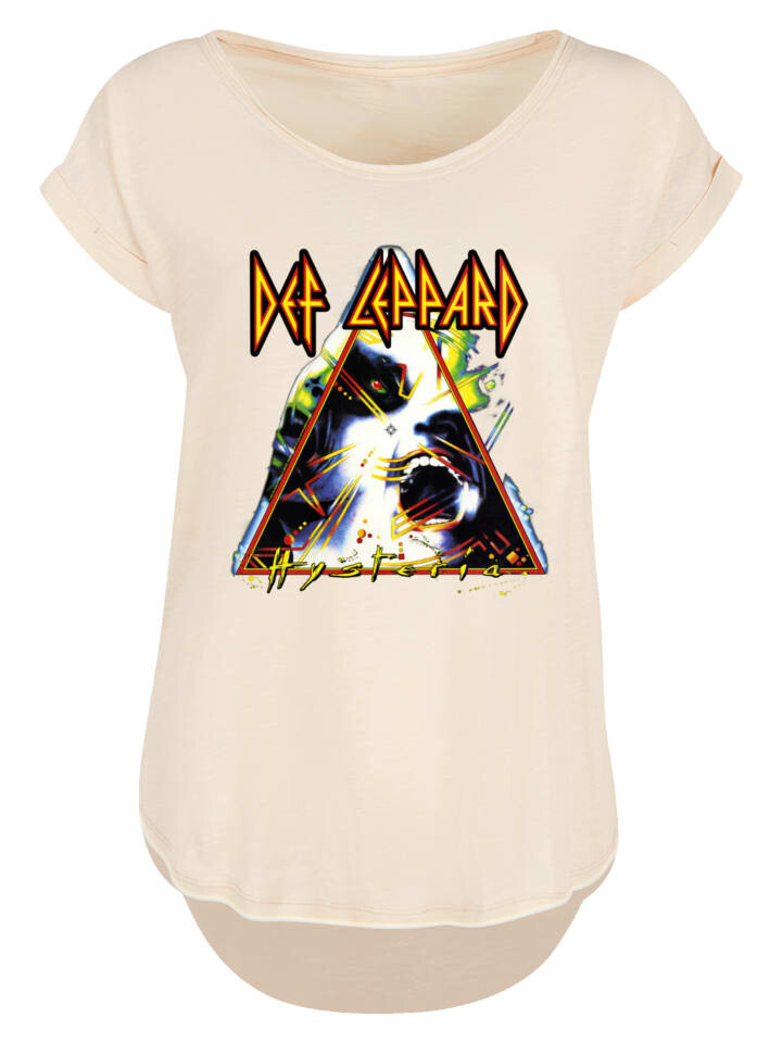 

Футболка F4NT4STIC Long Cut T-Shirt Def Leppard Hysteria, цвет Whitesand