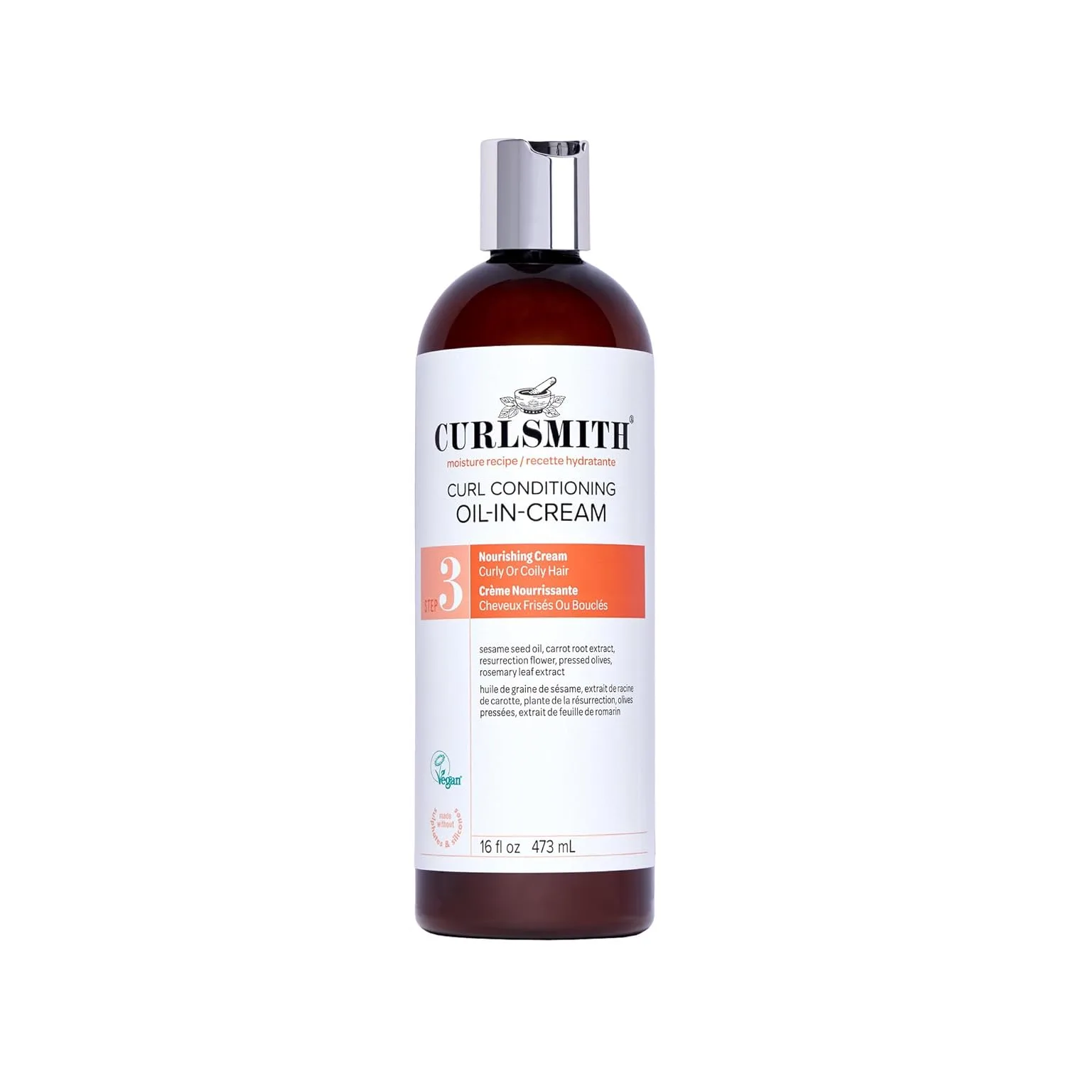 Curlsmith Curl Conditioning Oil-in-Cream, несмываемый кондиционер для густых кудрявых волос, глубокое увлажнение, для всех типов, Vegan & Cruelty-free 473 мл (1 шт.)
