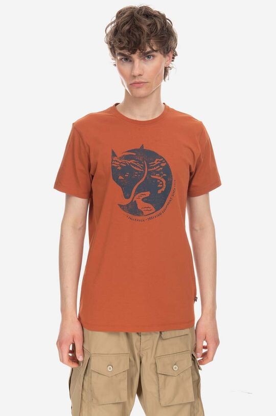 

Хлопковая футболка Fjallraven, оранжевый