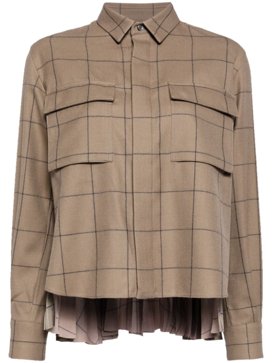 

Sacai рубашка в клетку Windowpane, серый