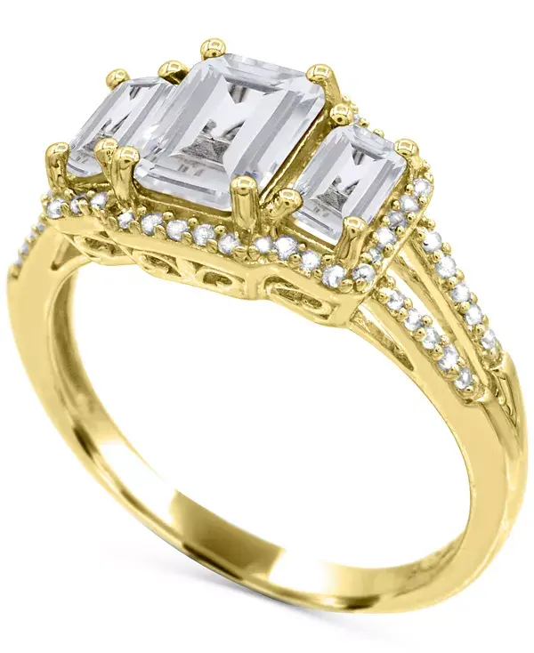 

Кольцо с выращенным в лаборатории сапфиром (1-1/3 карата tw) и выращенным в лаборатории белым сапфиром (1/8 карата tw) из стерлингового серебра Macy'S, white