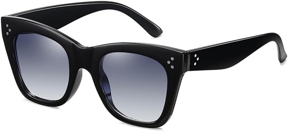 

Солнцезащитные очки в стиле ретро «кошачий глаз» для женщин с декоративными заклепками, защита от УФ-излучения UV400 для мужчин, градиентные солнцезащитные очки generic, Glossy Black Gray