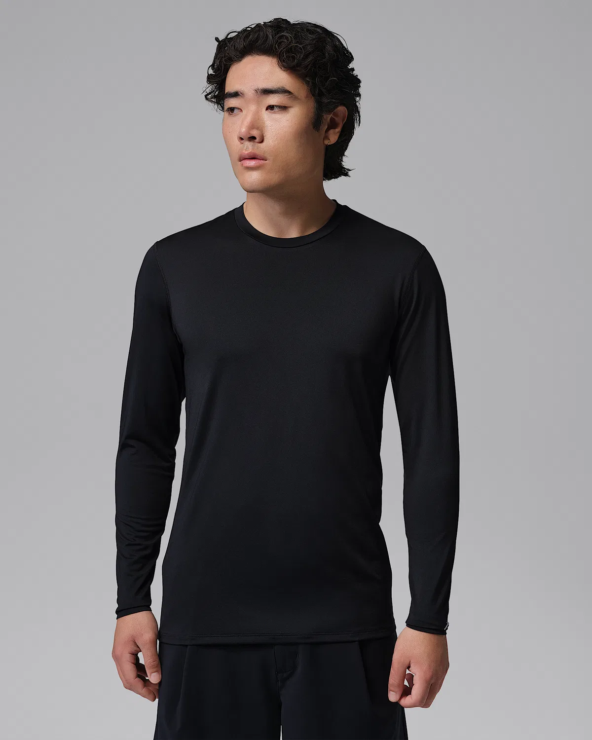 Мужская длинная базовая футболка Dri-FIT Jordan Sport, Black/White