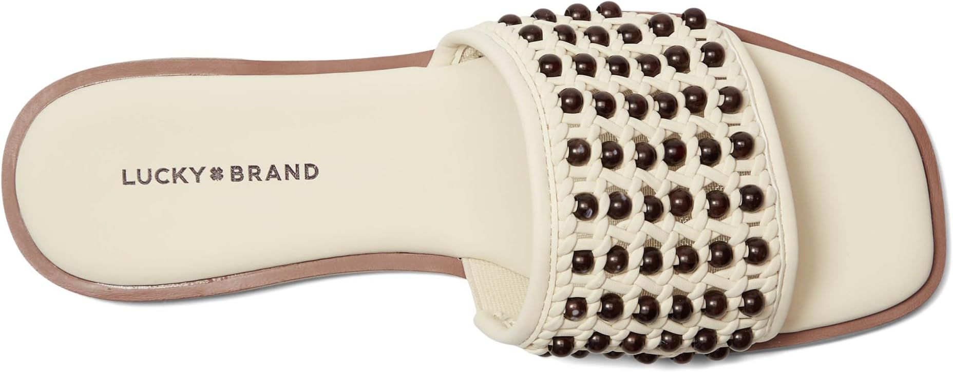 Сандалии Lucky Brand Gidya Beaded Flat Sandals, цвет Parchment/Brown — фото 2