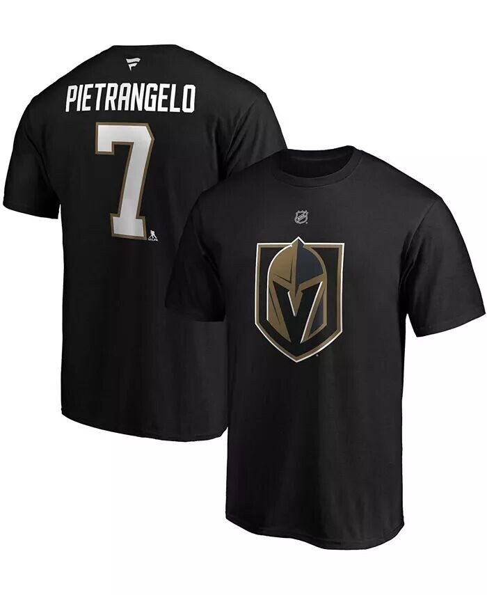 

Мужская черная футболка с именем и номером Alex Pietrangelo Vegas Golden Knights Fanatics