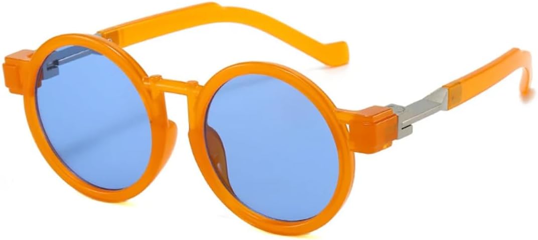 

Солнцезащитные очки с защитой UV400 | Круглые, в стиле панк, с прозрачным градиентом | Для женщин и мужчин, для занятий спортом на открытом воздухе и вождения DSVIGF, Orange Blue