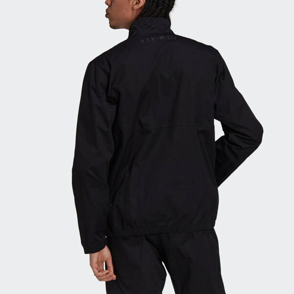Куртка adidas originals R.y.v. Cotton Twill Double Label Training Sports Stand Collar Logo Jacket Black, черный — фото 3