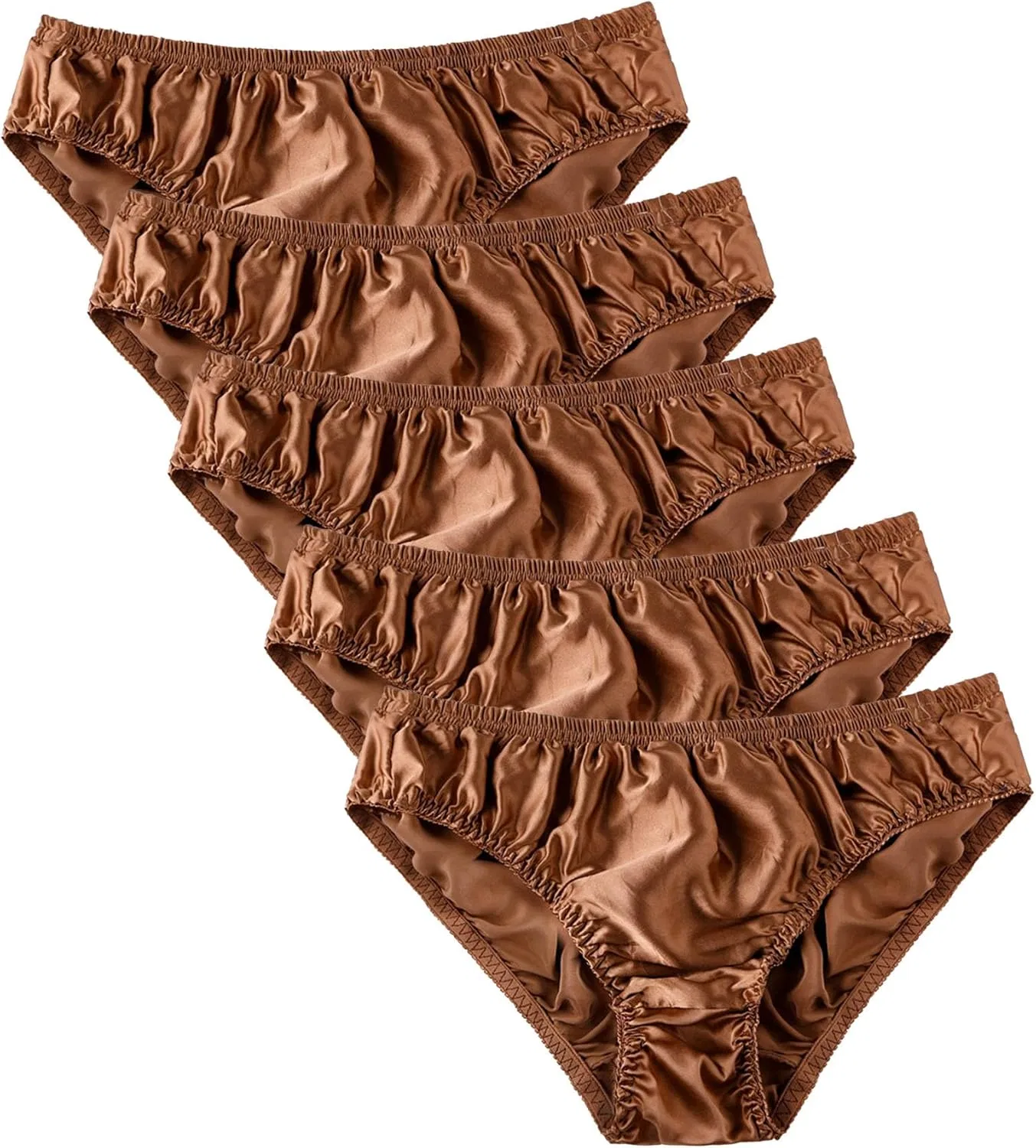 Боксеры шелковые, Soft String Pants, Coffee-5pc