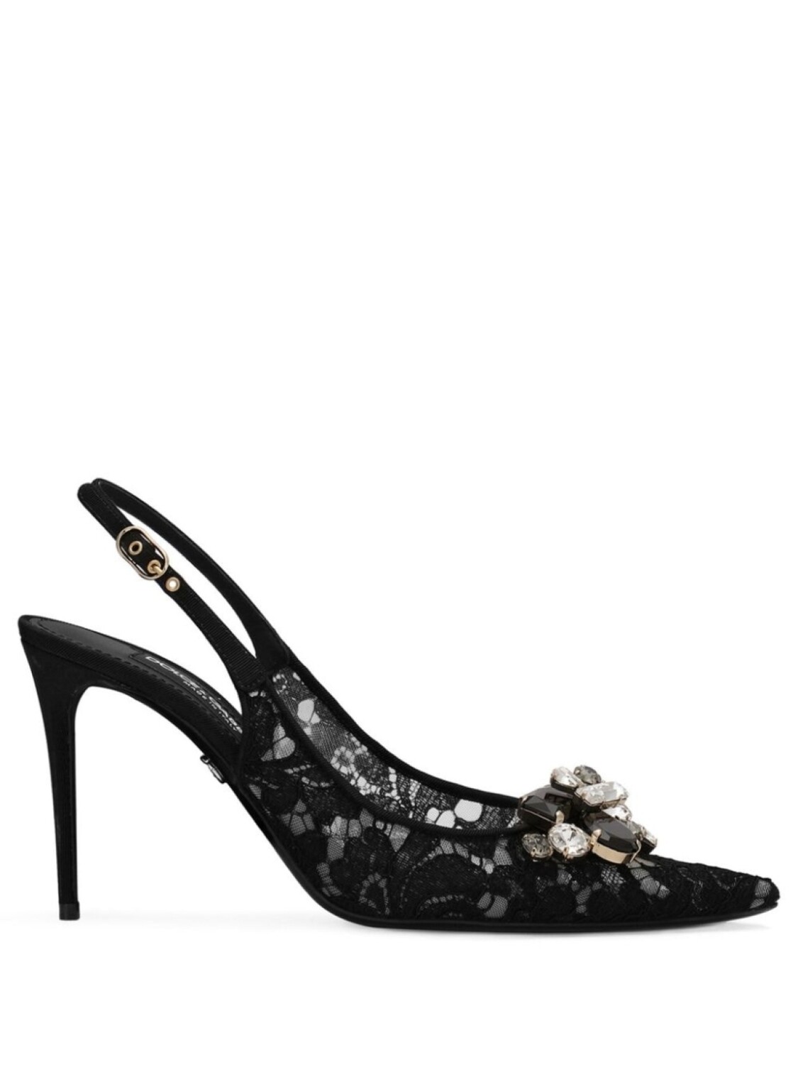 Dolce & Gabbana туфли с ремешком на пятке и кристаллами, черный