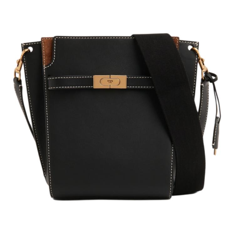 

Сумка-ведро Lee Radziwill из кожи с отделкой из замши, через плечо, кроссбоди женская черная TORY BURCH