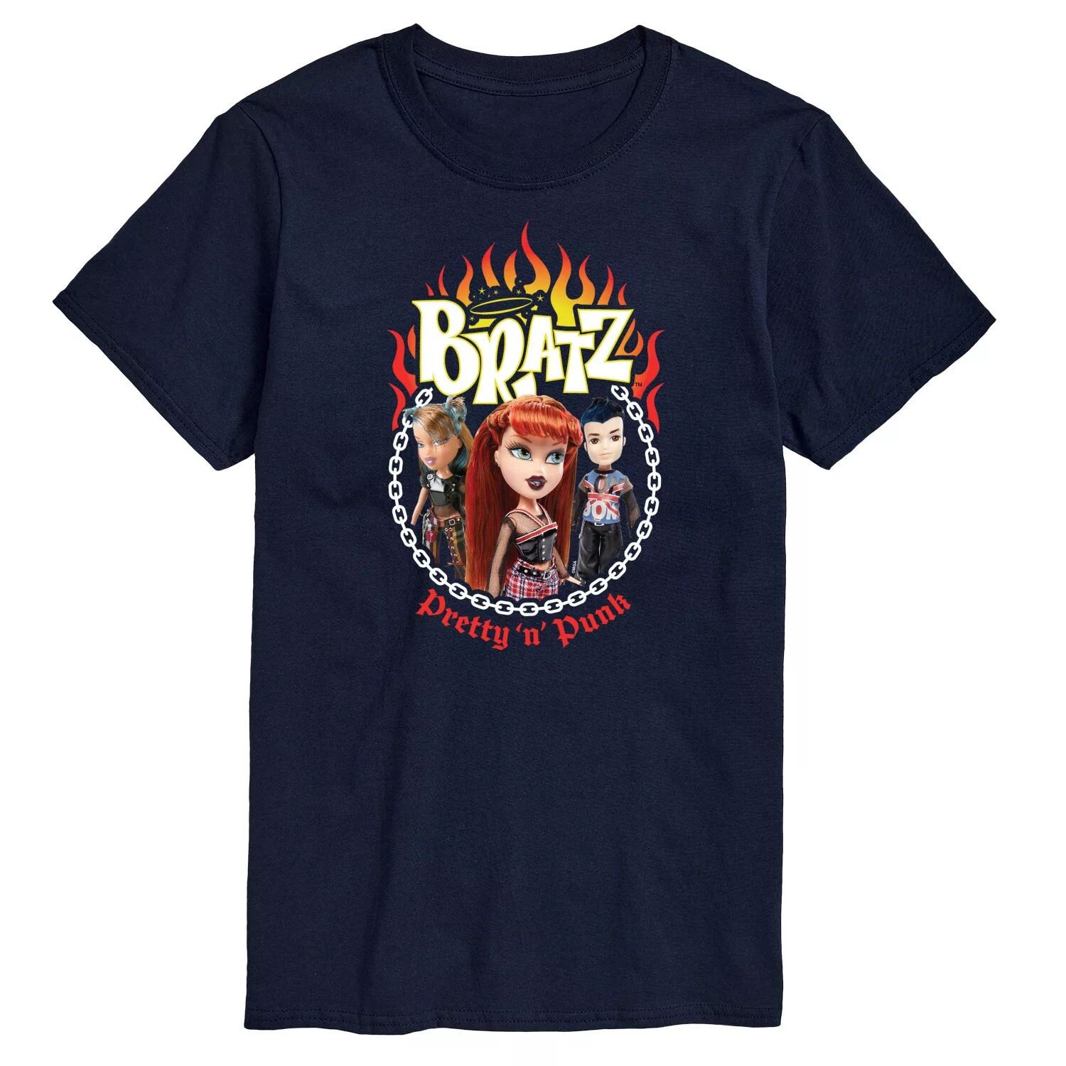 

Футболка Big & Tall Bratz с рисунком в стиле панк License, синий