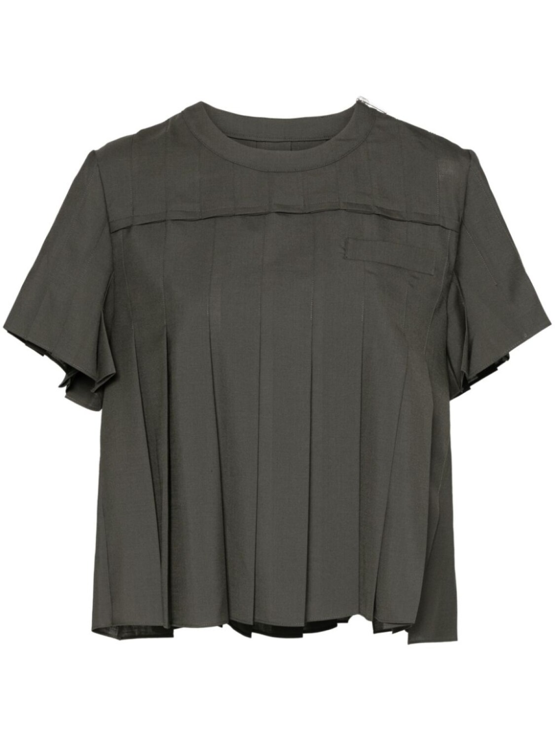 

Sacai плиссированная футболка, зеленый
