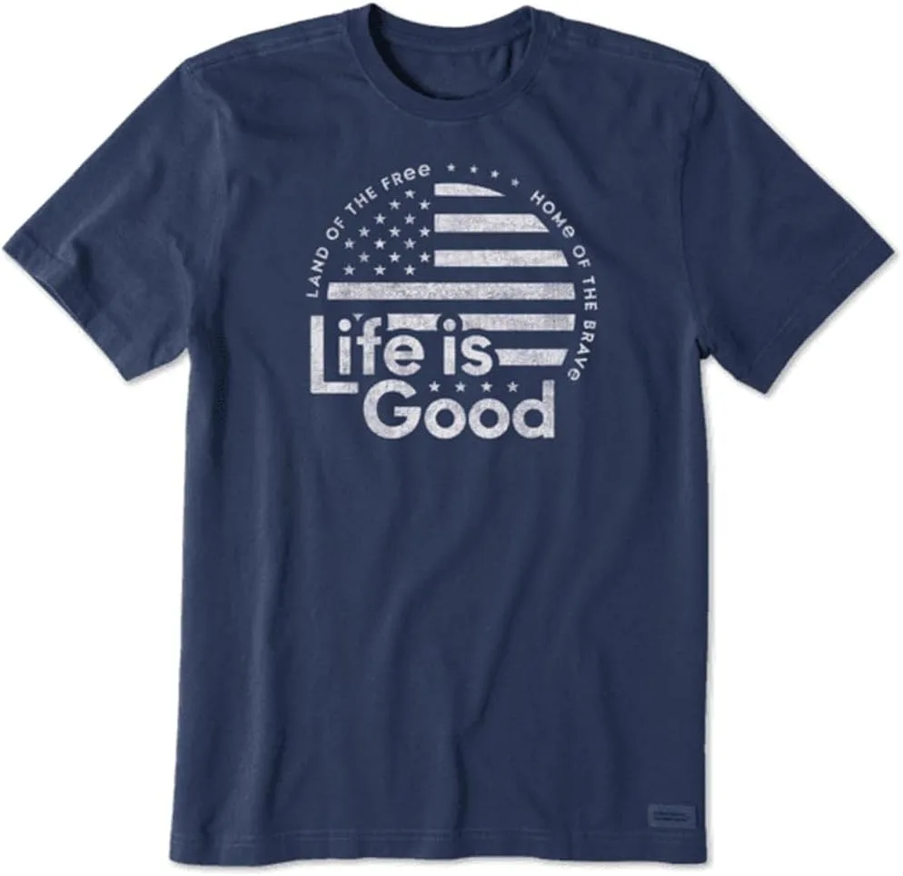 

Футболка Life Is Good Crusher Lig Flag Circle, Darkest Blue