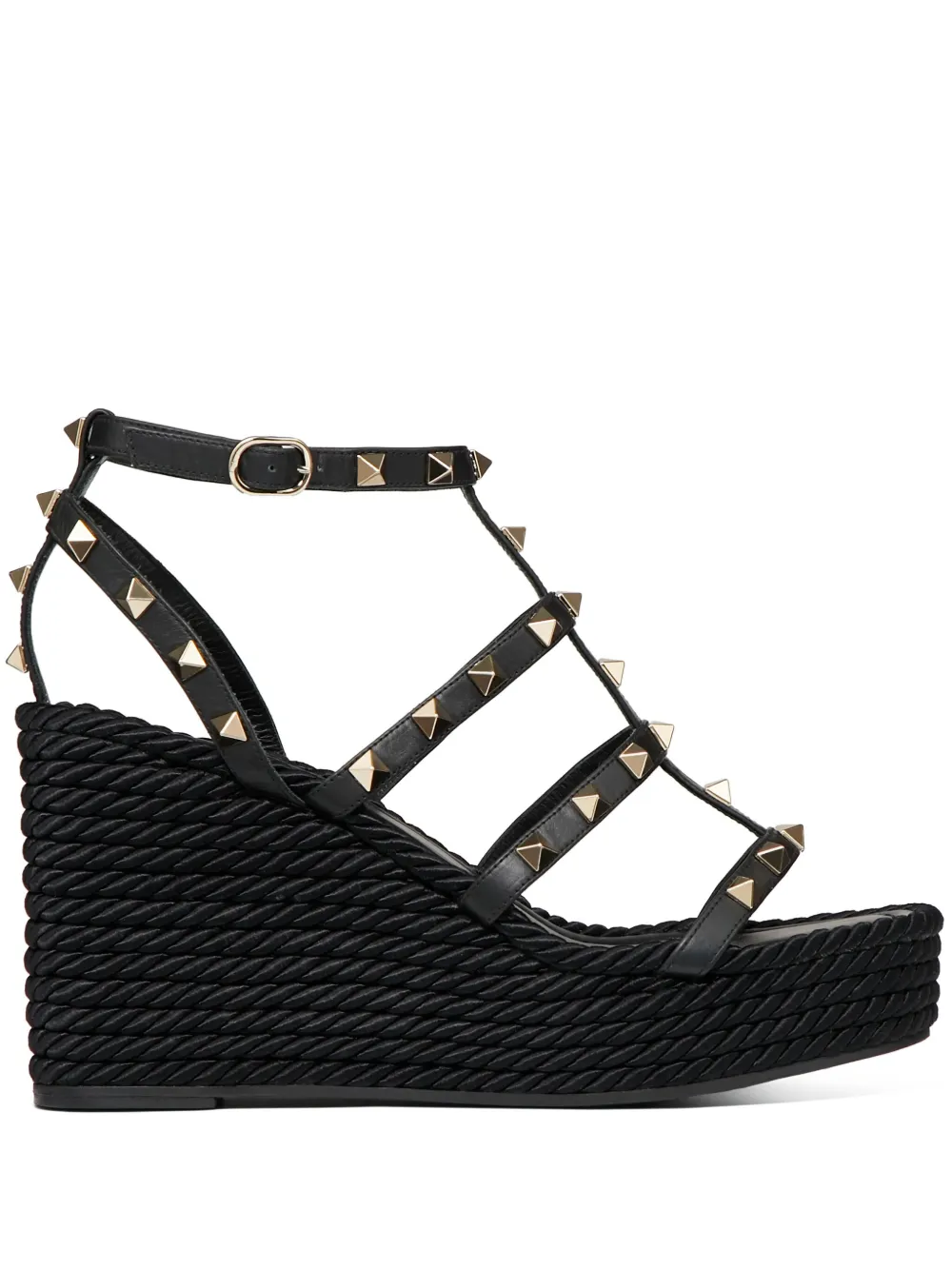 Босоножки на платформе с отделкой Rockstud VALENTINO GARAVANI, черный