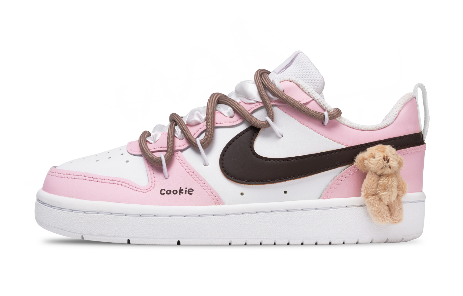 

Nike Court Borough Sweet Bear устойчивые к истиранию нескользящие low top скейтборд кроссовки pink детские