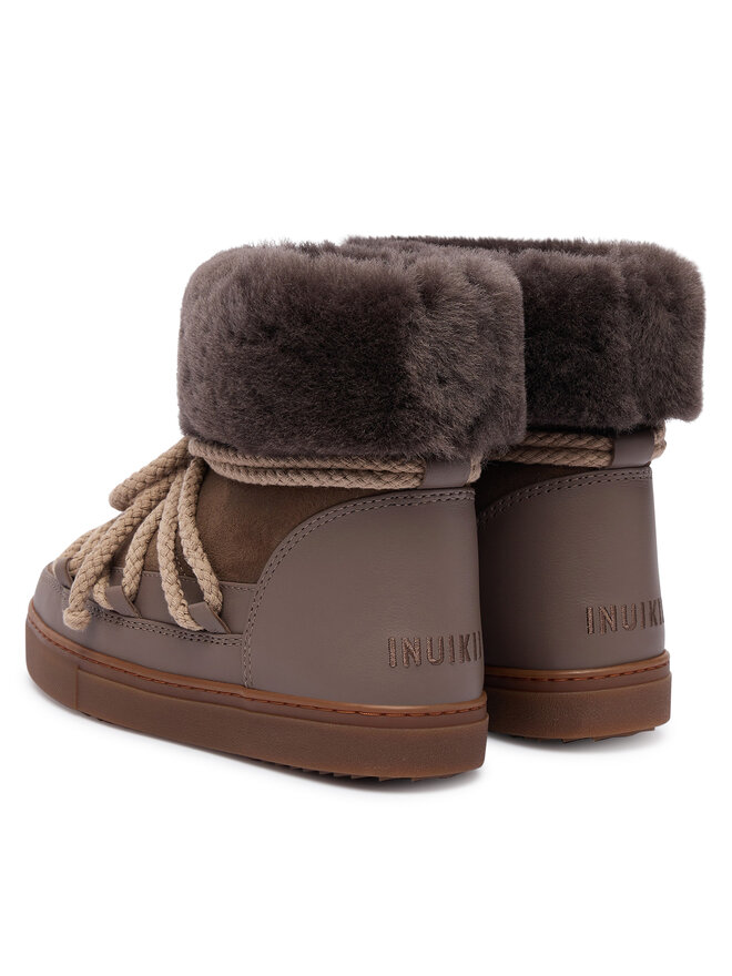 Женские зимние ботинки Inuikii Classic High из замши и кожи с мехом, коричневый — фото 3