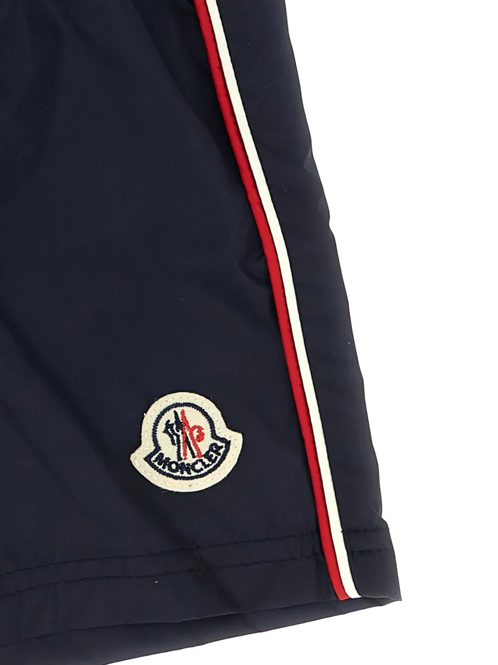 Купальник с трехцветной окантовкой Moncler Enfant, синий — фото 3