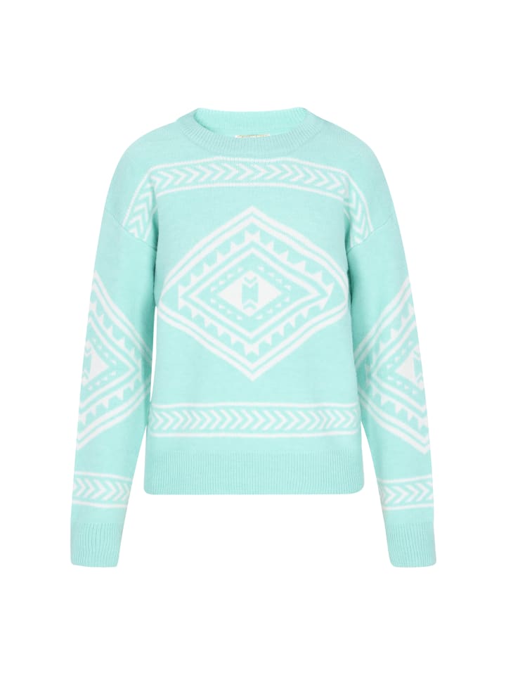 

Женский свитер цвета морской волны IZIA