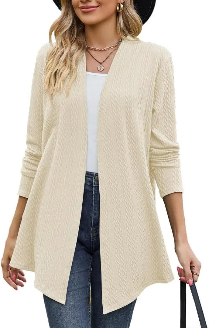 

FMCHICO женская легкая кардиган с длинными рукавами и открытым передом