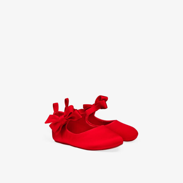 Туфли для кроватки из креп-сатина Lou Babe с бантиками 0–12 месяцев Christian Louboutin, цвет loubi — фото 3