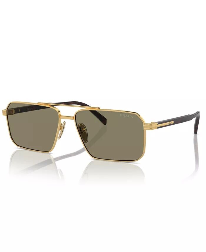 

Мужские солнцезащитные очки Iconic Plaque Rectangle PRADA, золотой