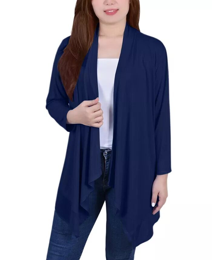 

Кардиган Petite с акульим краем NY Collection, синий