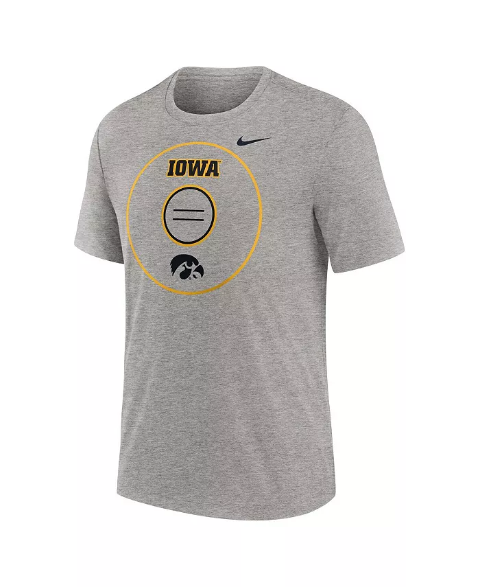 Мужская футболка Heather Gray Iowa Hawkeyes Campus Local Tri-Blend Nike — фото 3