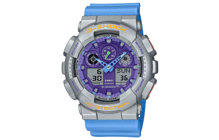 

CASIO Часы Unisex Liquid Crystal/Analog Dual Display Series Purple Watch GA-100EU-8A2JF, Purple Watch Dial