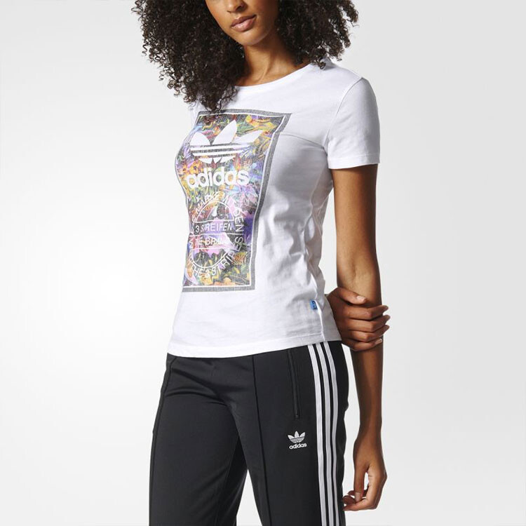 Футболка с язычком женская белая Adidas Originals — фото 3