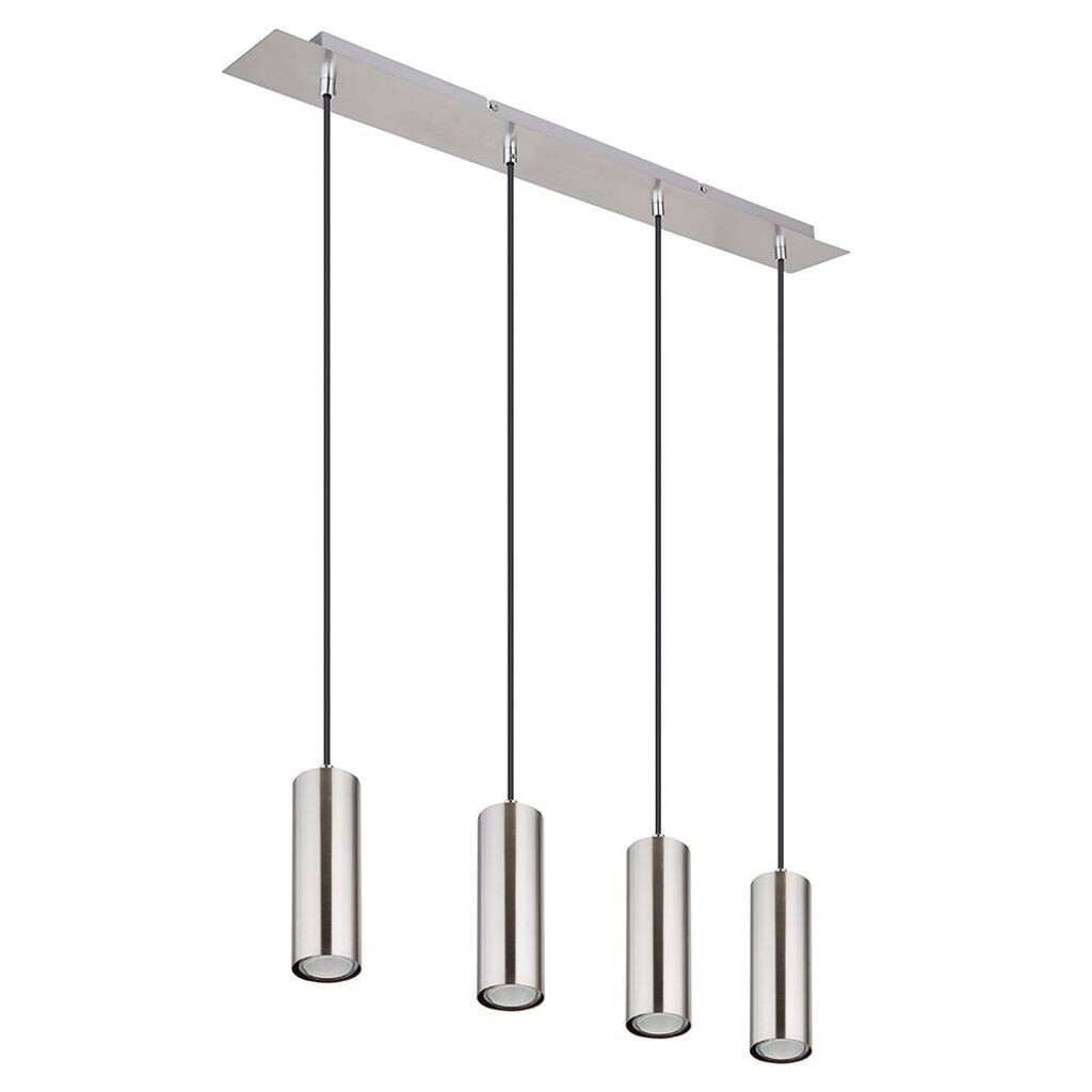 

Подвесной светильник, прямоугольный, 4 подвеса, матовый никель, В 150 см. etc-shop, серебро