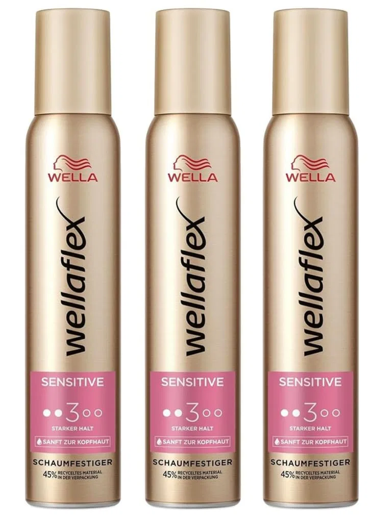 Набор муссов для волос Wella Wellaflex Sensitive без отдушек из 3 штук Wella