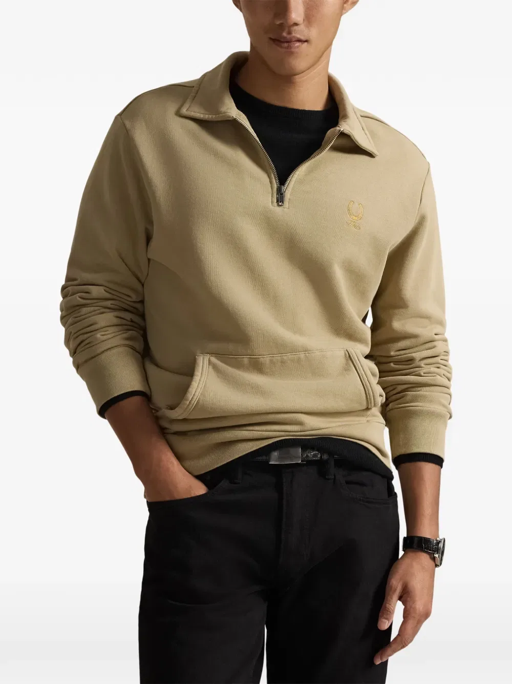 Поло с нагрудным карманом на молнии Polo Ralph Lauren, нейтральный — фото 3