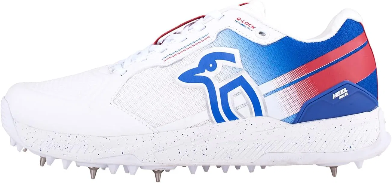 KOOKABURRA Унисекс Kc 1.0 Крикетные кроссовки с шипами, White Blue Red — фото 3
