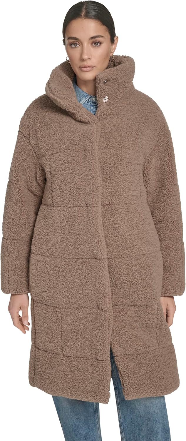 

Levi's Женское длинное стеганое пальто в стиле пэчворк, Taupe