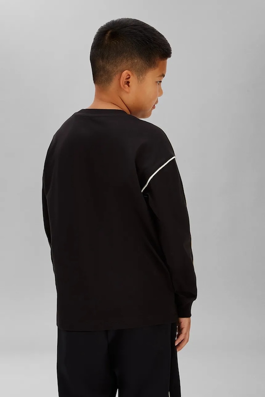Детская хлопковая кофта с длинным рукавом Calvin Klein Jeans, черный — фото 3