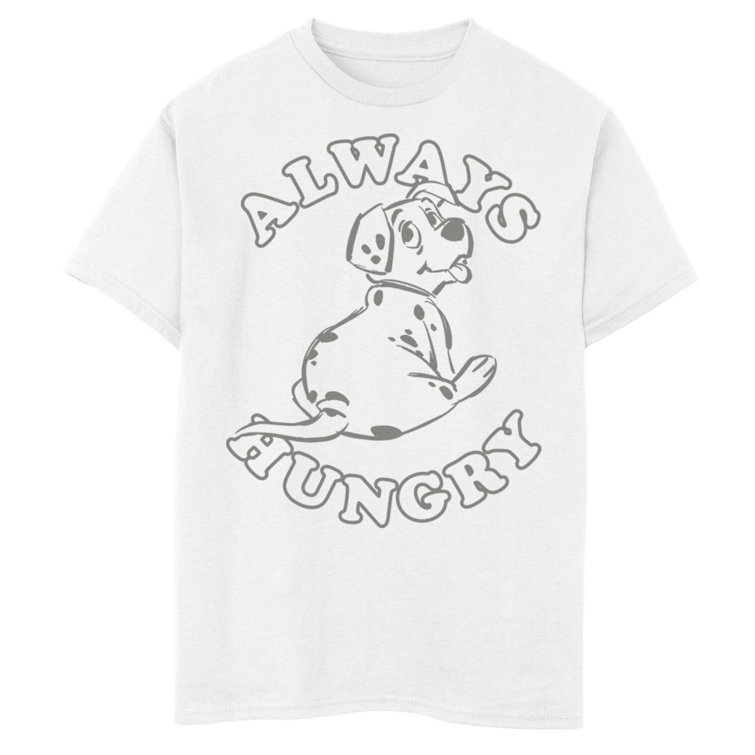 

Футболка с рисунком Rolly Puppy Always Hungry для мальчиков 8–20 лет Disney's 101 далматинец Licensed Character, белый